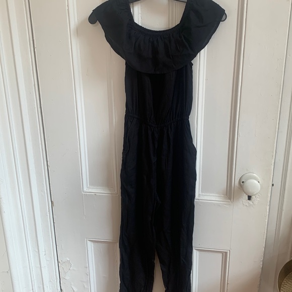 H&M NWOT black ruffle jumpsuit - Picture 1 of 3